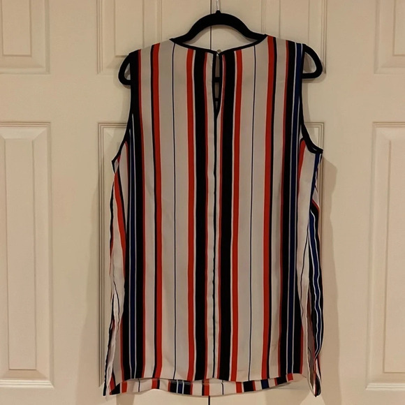 Vince  Camuto Sleeveless Tunic striped Blouse Sz L - Picture 6 of 13